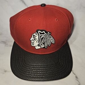 SALE! NWT Chicago Blackhawk Leather Rim Cap